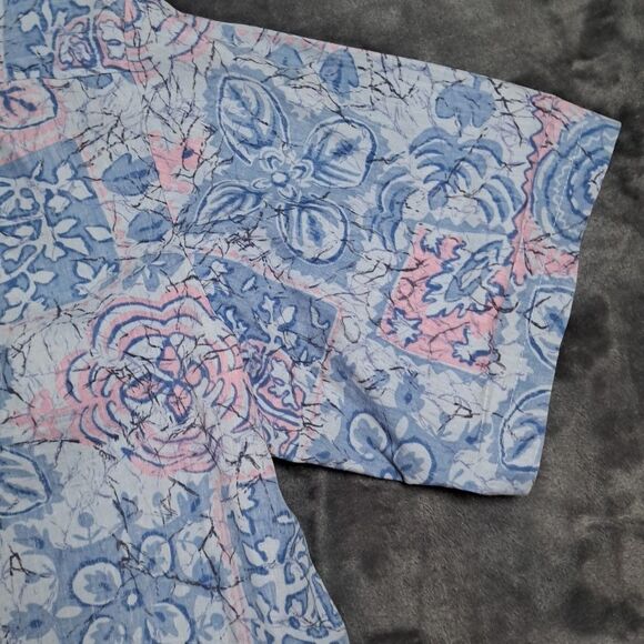 Cooke Street Honolulu Hawaiian Shirt Blue Pink Floral XL? Cotton - Picture 10 of 13